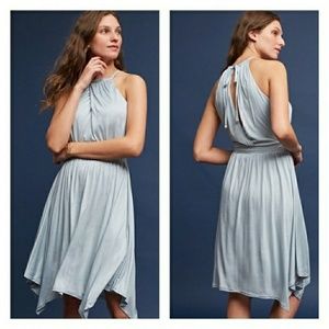 Anthropologie Rochelle Halter Dress in light blue